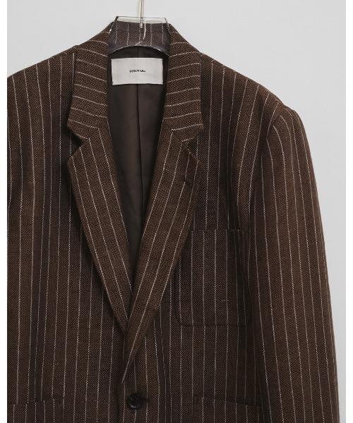 TODAYFUL(トゥデイフル)の「Boyfriend Stripe Linen Jacket(テーラードジャケット・レディース・ブラウン・36inch/38inch)」の6枚目の写真