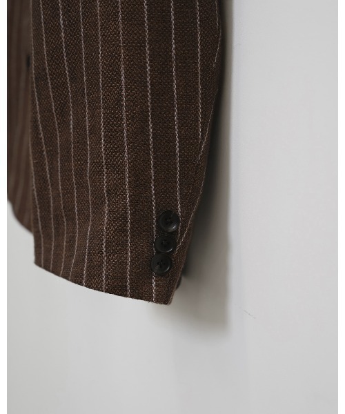 TODAYFUL(トゥデイフル)の「Boyfriend Stripe Linen Jacket(テーラードジャケット・レディース・ブラウン・36inch/38inch)」の8枚目の写真