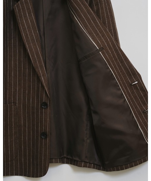 TODAYFUL(トゥデイフル)の「Boyfriend Stripe Linen Jacket(テーラードジャケット・レディース・ブラウン・36inch/38inch)」の9枚目の写真