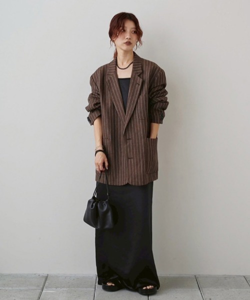 Boyfriend Stripe Linen Jacket（テーラードジャケット）｜TODAYFUL