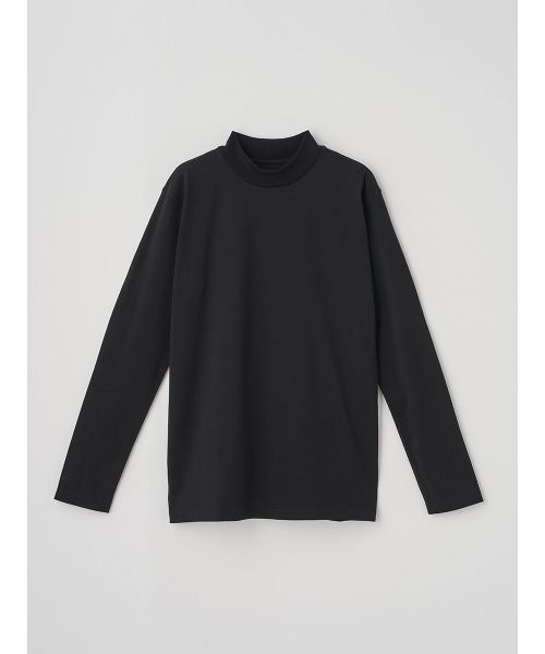JOHN SMEDLEY(ジョンスメドレー)の「オリジナルコットン天竺長袖モックネックTシャツ(Tシャツ/カットソー・メンズ・ネイビー/ホワイト/ブラック・3/1/4/2)」の2枚目の写真