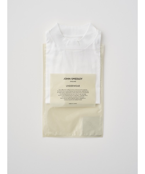 JOHN SMEDLEY(ジョンスメドレー)の「オリジナルコットン天竺長袖モックネックTシャツ(Tシャツ/カットソー・メンズ・ネイビー/ホワイト/ブラック・3/1/4/2)」の4枚目の写真