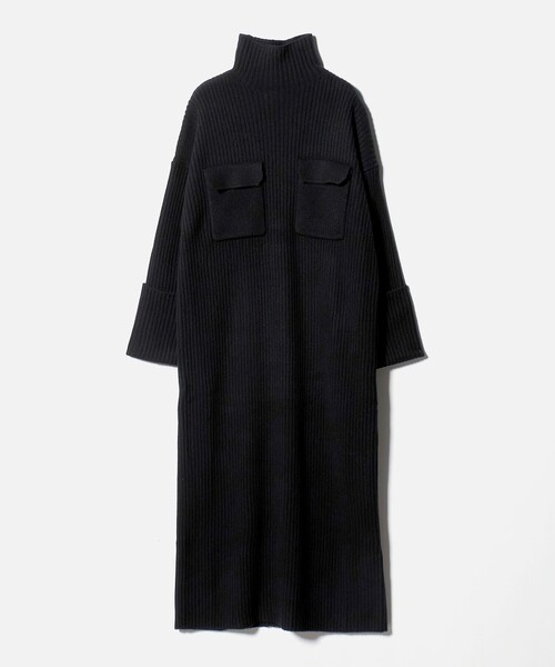 SACRA（サクラ）の「＜SACRA＞Wポケット タートル リブ ワンピース（ワンピース・レディース・ダークグレー/ブラック・38）」の17枚目の写真