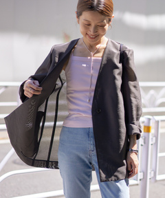 セール】ESSENTIAL CURVE COLLAR JACKET（ノーカラージャケット