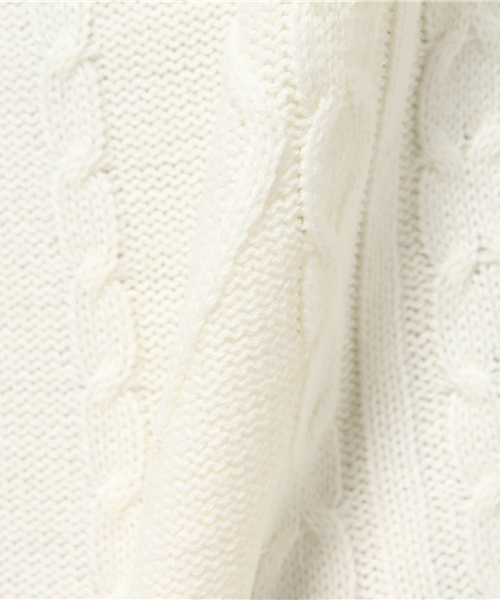 OUTLET（アウトレット）の「【CAPRICIEUX LE'MAGE】サイドスリットBIGケーブルチュニ（ニット/セーター・レディース・ホワイト/ブラック/グレー・FREE）」の7枚目の写真