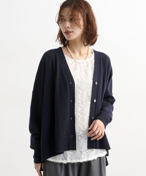 studio CLIP（スタディオクリップ）の「12ゲージウールミックスVネックニットカーディガン（カーディガン/ボレロ・レディース・ネイビー/キャメル/ライトグレー/グリーン・FREE）」の9枚目の写真