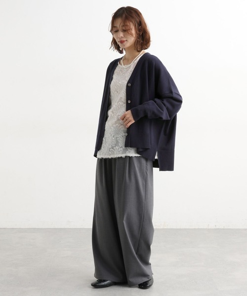 studio CLIP（スタディオクリップ）の「12ゲージウールミックスVネックニットカーディガン（カーディガン/ボレロ・レディース・ネイビー/キャメル/ライトグレー/グリーン・FREE）」の10枚目の写真