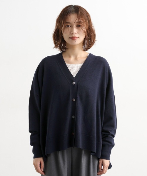 studio CLIP（スタディオクリップ）の「12ゲージウールミックスVネックニットカーディガン（カーディガン/ボレロ・レディース・ネイビー/キャメル/ライトグレー/グリーン・FREE）」の11枚目の写真