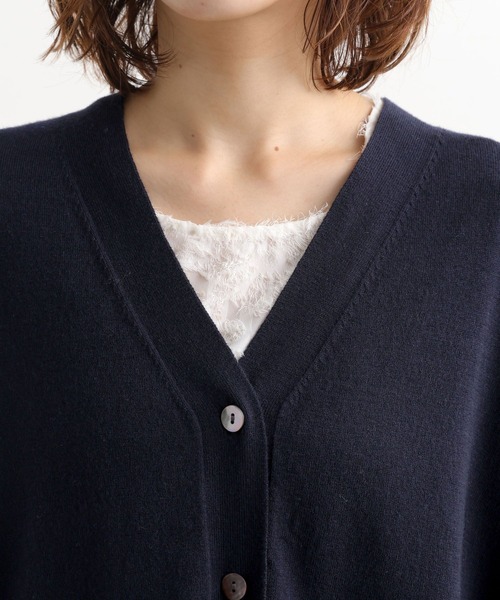 studio CLIP（スタディオクリップ）の「12ゲージウールミックスVネックニットカーディガン（カーディガン/ボレロ・レディース・ネイビー/キャメル/ライトグレー/グリーン・FREE）」の14枚目の写真