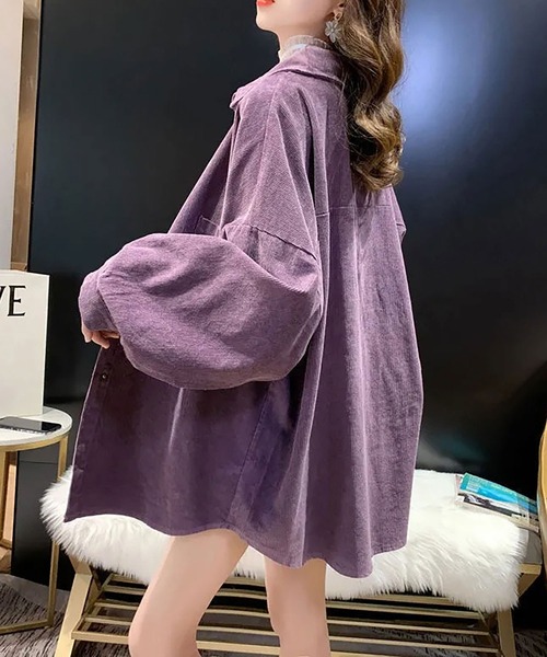 NinaetLina(ニナエリナ)の「コーデュロイ シャツ(シャツ/ブラウス・レディース・モカ/パープル/ブラック・FREE)」の16枚目の写真