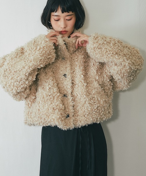 バイカラープードルファーショートジャケット 楽天市場】CORNERS プードルボア2wayカラーショートジャケット ファー