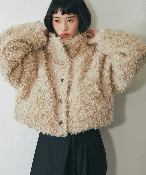 再お値下げ♪【blugirl 】美品⭐︎ラビットファー ショートジャケット セール】プードルファーショートジャケット（ブルゾン）｜ANOTHER S