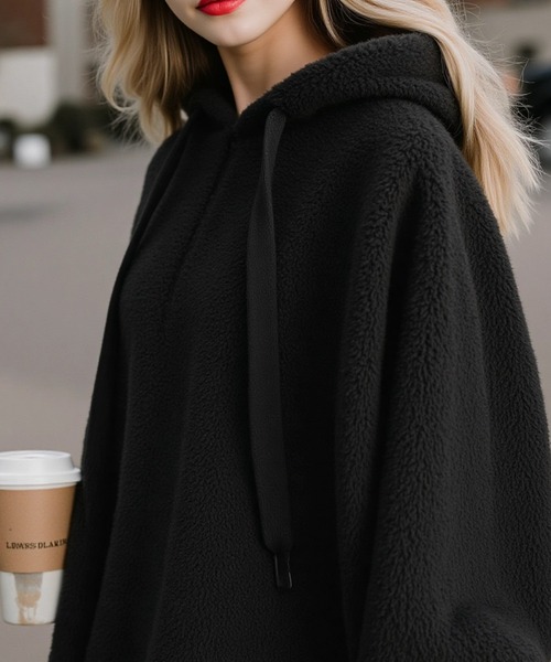 cammie(キャミー)の「ハーフZIPボアフーディー(その他トップス・レディース・ベージュ・M)」の3枚目の写真
