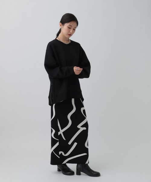 LEPSIM（レプシィム）の「サイドZIPクループルオーバー　595542（スウェット・レディース・ブラック/オフホワイト/グレー/ピンク・FREE）」の16枚目の写真