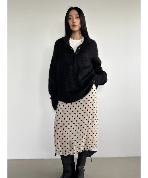Didot.showroom（ディドット ショールーム）の「シアードットミディSK（スカート・レディース・クリーム/ブラック・S/M）」の13枚目の写真