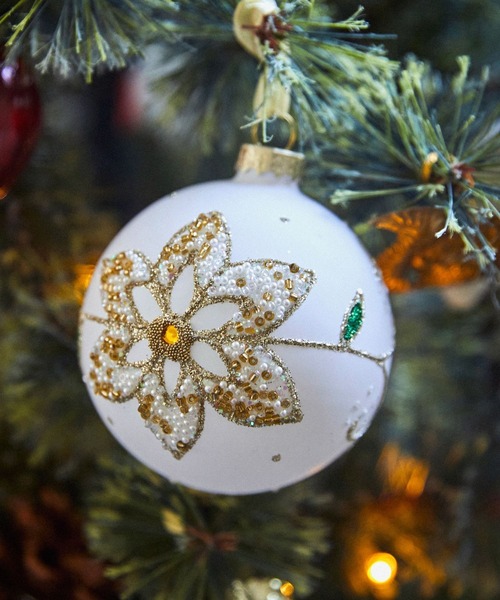 ガラス製ゴールドのクラゲクリスマスオーナメント ガラス製ゴールドのクラゲクリスマスオーナメント