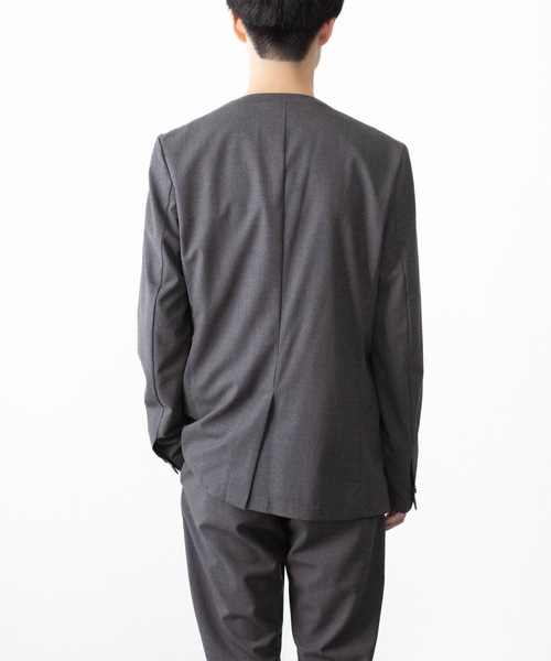 ATTACHMENT（アタッチメント）の「WO/TA ストレッチトロ カラーレスJKT / WO/TA STRETCH TRO COLLARLESS JKT（ノーカラージャケット・メンズ・ダークグレー/ブラック/グレー・3/2/1）」の7枚目の写真