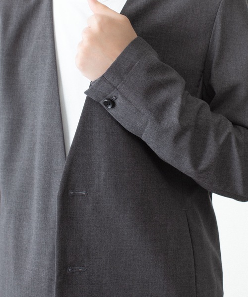 ATTACHMENT（アタッチメント）の「WO/TA ストレッチトロ カラーレスJKT / WO/TA STRETCH TRO COLLARLESS JKT（ノーカラージャケット・メンズ・ダークグレー/ブラック/グレー・3/2/1）」の12枚目の写真