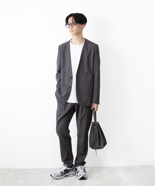 ATTACHMENT（アタッチメント）の「WO/TA ストレッチトロ カラーレスJKT / WO/TA STRETCH TRO COLLARLESS JKT（ノーカラージャケット・メンズ・ダークグレー/ブラック/グレー・3/2/1）」の13枚目の写真