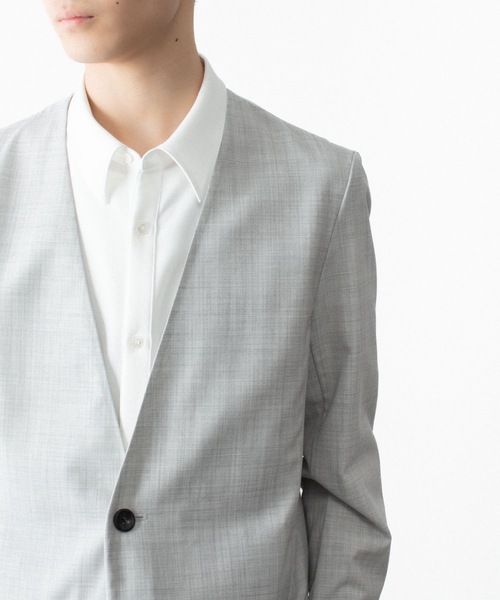 ATTACHMENT（アタッチメント）の「WO/TA ストレッチトロ カラーレスJKT / WO/TA STRETCH TRO COLLARLESS JKT（ノーカラージャケット・メンズ・ダークグレー/ブラック/グレー・3/2/1）」の18枚目の写真