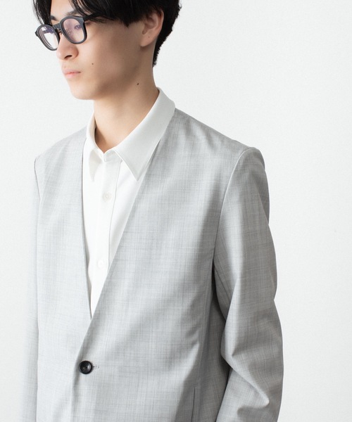 ATTACHMENT（アタッチメント）の「WO/TA ストレッチトロ カラーレスJKT / WO/TA STRETCH TRO COLLARLESS JKT（ノーカラージャケット・メンズ・ダークグレー/ブラック/グレー・3/2/1）」の19枚目の写真