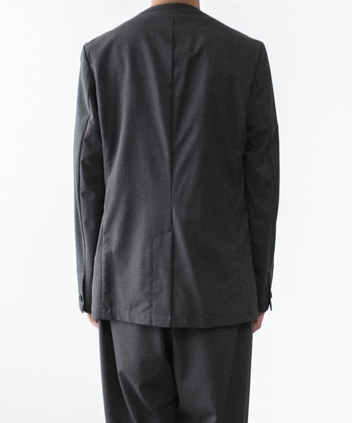 ATTACHMENT(アタッチメント)の「WO/TA ストレッチトロ カラーレスJKT / WO/TA STRETCH TRO COLLARLESS JKT(ノーカラージャケット・メンズ・ダークグレー/ブラック/グレー・3/2/1)」の5枚目の写真