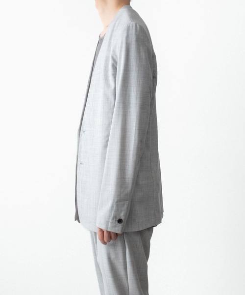 ATTACHMENT(アタッチメント)の「WO/TA ストレッチトロ カラーレスJKT / WO/TA STRETCH TRO COLLARLESS JKT(ノーカラージャケット・メンズ・ダークグレー/ブラック/グレー・3/2/1/4)」の15枚目の写真