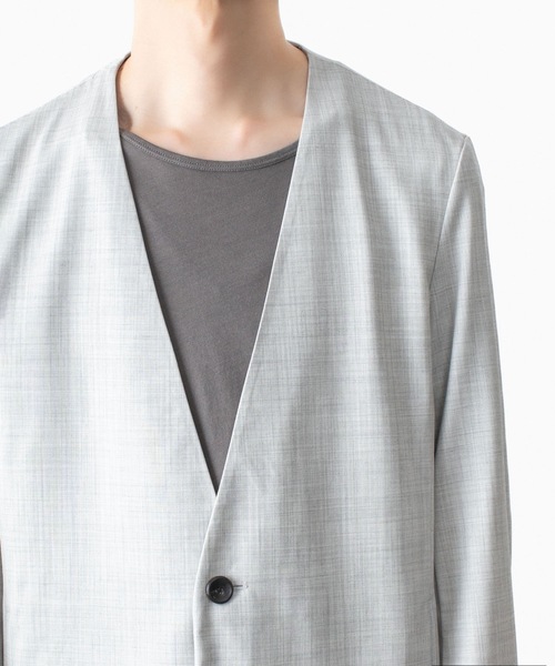 ATTACHMENT(アタッチメント)の「WO/TA ストレッチトロ カラーレスJKT / WO/TA STRETCH TRO COLLARLESS JKT(ノーカラージャケット・メンズ・ダークグレー/ブラック/グレー・3/2/1/4)」の17枚目の写真