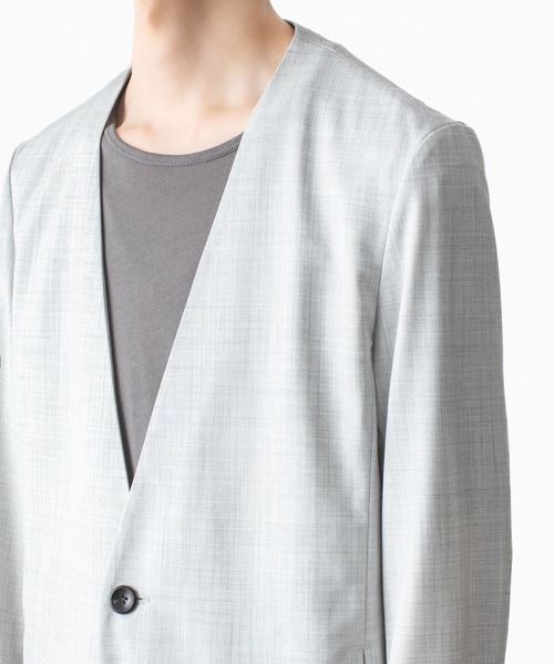 ATTACHMENT(アタッチメント)の「WO/TA ストレッチトロ カラーレスJKT / WO/TA STRETCH TRO COLLARLESS JKT(ノーカラージャケット・メンズ・ダークグレー/ブラック/グレー・3/2/1/4)」の18枚目の写真