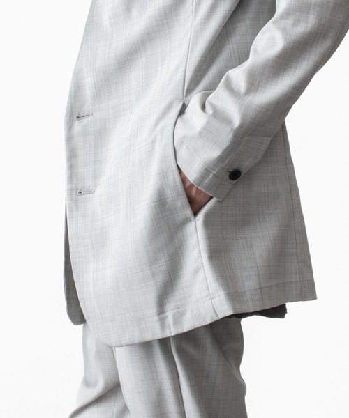 ATTACHMENT(アタッチメント)の「WO/TA ストレッチトロ カラーレスJKT / WO/TA STRETCH TRO COLLARLESS JKT(ノーカラージャケット・メンズ・ダークグレー/ブラック/グレー・3/2/1/4)」の19枚目の写真