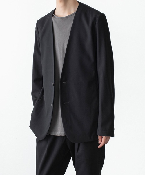 ATTACHMENT(アタッチメント)の「WO/TA ストレッチトロ カラーレスJKT / WO/TA STRETCH TRO COLLARLESS JKT(ノーカラージャケット・メンズ・ダークグレー/ブラック/グレー・3/2/1/4)」の22枚目の写真