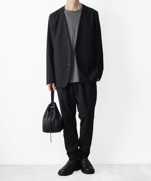 ATTACHMENT(アタッチメント)の「WO/TA ストレッチトロ カラーレスJKT / WO/TA STRETCH TRO COLLARLESS JKT(ノーカラージャケット・メンズ・ダークグレー/ブラック/グレー・3/2/1/4)」の12枚目の写真