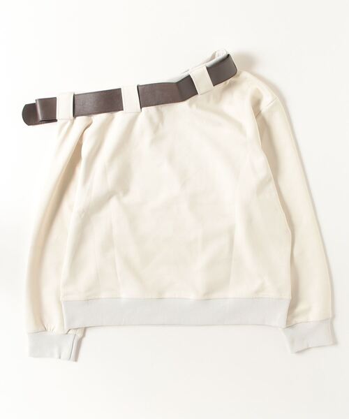 .KOM（ドットコム）の「『.KOM/ドットケーオーエム』ベルトショルダープリントスウェット【Z】（スウェット・レディース・ベージュ・FREE）」の6枚目の写真