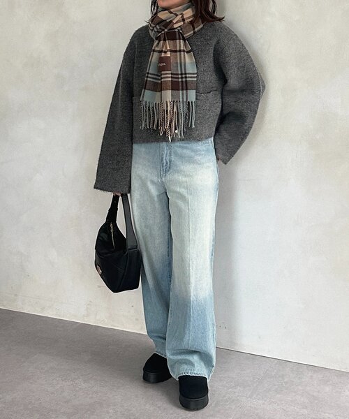 Thevon（ゼボン）の「ソフトタッチカラーストール（マフラー・レディース・ブラウン/ボルドー/イエロー/オフホワイト・FREE）」の12枚目の写真