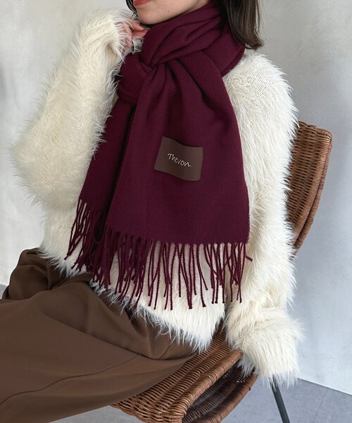 Thevon（ゼボン）の「ソフトタッチカラーストール（マフラー・レディース・ブラウン/ボルドー/イエロー/オフホワイト・FREE）」の15枚目の写真
