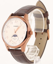 CASIO（カシオ）の「CASIO カシオ/ 腕時計 ムーンフェイズ アナログ クォーツ レザーベルト 50メートル防水 ラウンドフェイス /// MTPシリーズ（アナログ腕時計）」