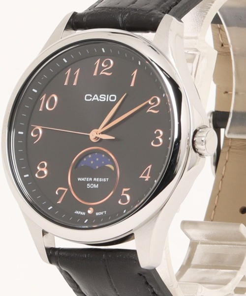 CASIO カシオ / 腕時計 ムーンフェイズ アナログ クォーツ レザー