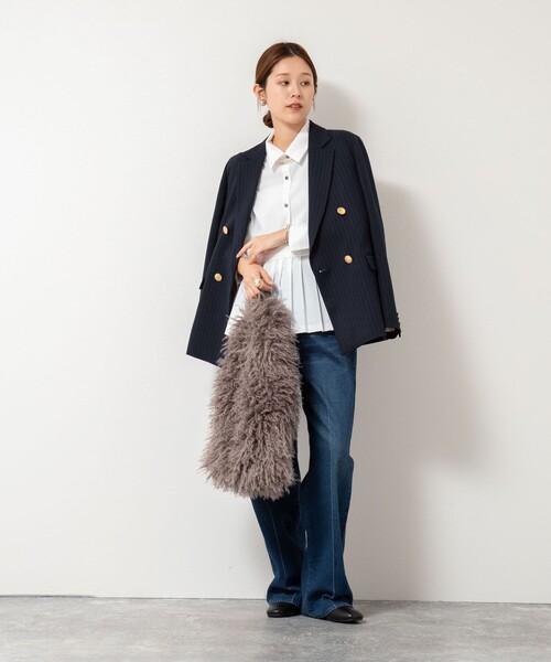 NOLLEY’S（ノーリーズ）の「ウォッシャブル切替プリーツブラウス（シャツ/ブラウス・レディース・ブラック/ホワイト/ブルー・38）」の9枚目の写真