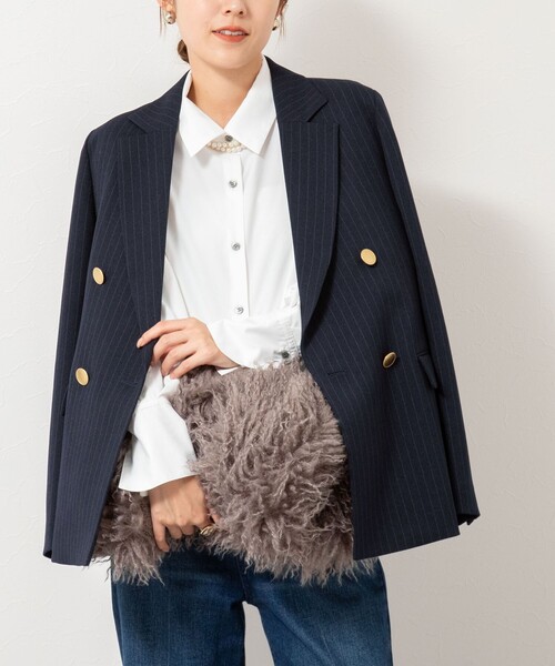 NOLLEY’S（ノーリーズ）の「ウォッシャブル切替プリーツブラウス（シャツ/ブラウス・レディース・ブラック/ホワイト/ブルー・38）」の10枚目の写真