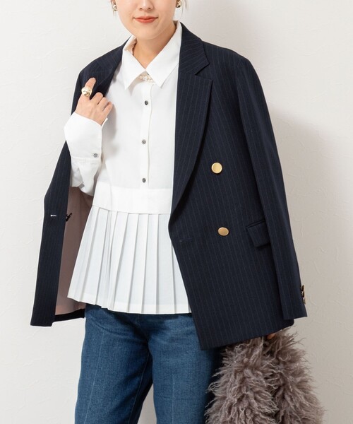 NOLLEY’S（ノーリーズ）の「ウォッシャブル切替プリーツブラウス（シャツ/ブラウス・レディース・ブラック/ホワイト/ブルー・38）」の11枚目の写真