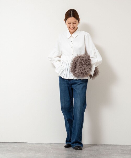 NOLLEY’S（ノーリーズ）の「ウォッシャブル切替プリーツブラウス（シャツ/ブラウス・レディース・ブラック/ホワイト/ブルー・38）」の14枚目の写真