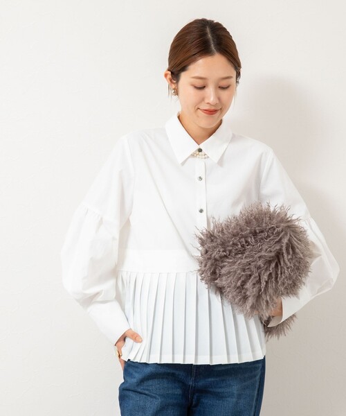 NOLLEY’S（ノーリーズ）の「ウォッシャブル切替プリーツブラウス（シャツ/ブラウス・レディース・ブラック/ホワイト/ブルー・38）」の16枚目の写真