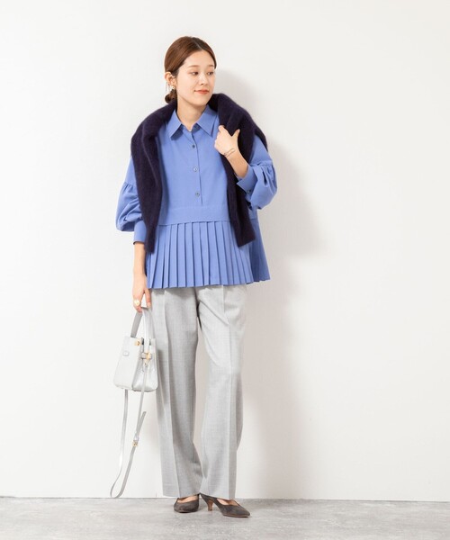 NOLLEY’S（ノーリーズ）の「ウォッシャブル切替プリーツブラウス（シャツ/ブラウス・レディース・ブラック/ホワイト/ブルー・38）」の19枚目の写真