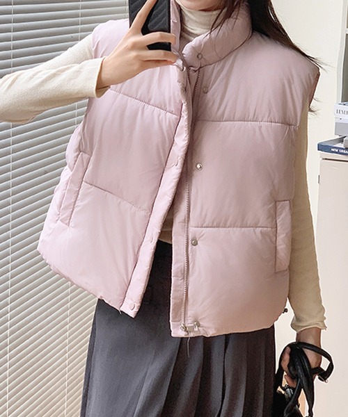 frunco(フランコ)の「【ZOZOTOWN限定】中綿スタンドカラーベスト(ダウンベスト・レディース・イエロー/ホワイト/ピンク/ブルー/ブラック・FREE)」の1枚目の写真