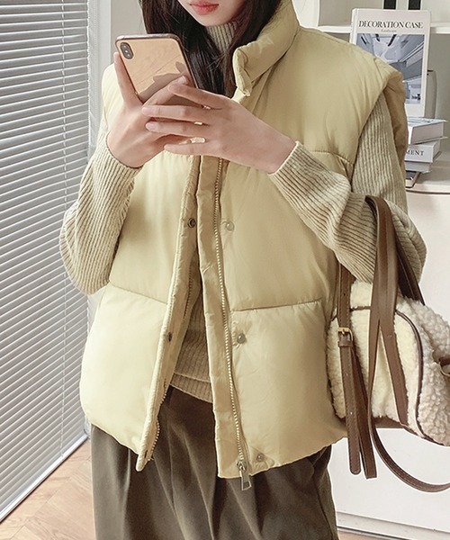 frunco(フランコ)の「【ZOZOTOWN限定】中綿スタンドカラーベスト(ダウンベスト・レディース・イエロー/ホワイト/ピンク/ブルー/ブラック・FREE)」の5枚目の写真