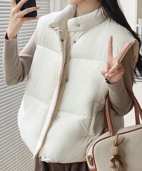 frunco(フランコ)の「【ZOZOTOWN限定】中綿スタンドカラーベスト(ダウンベスト・レディース・イエロー/ホワイト/ピンク/ブルー/ブラック・FREE)」の7枚目の写真