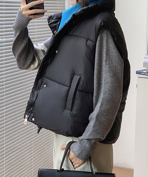 frunco(フランコ)の「【ZOZOTOWN限定】中綿スタンドカラーベスト(ダウンベスト・レディース・イエロー/ホワイト/ピンク/ブルー/ブラック・FREE)」の12枚目の写真