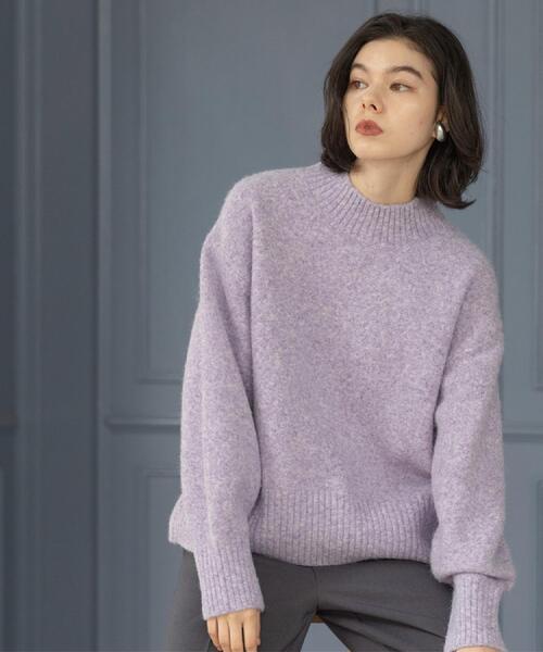 OPAQUE.CLIP（オペークドットクリップ）の「ふわふわハイネックニット【洗濯機OK】（ニット/セーター・レディース・ピンク系/ダークブラウン/レッド系1/ライトイエロー系/グリーン/ブルー系その他/グレー/オフホワイト/ブラック系7/ライトパープル/オレンジ系その他5/ブルー系5・40/38/42）」の9枚目の写真