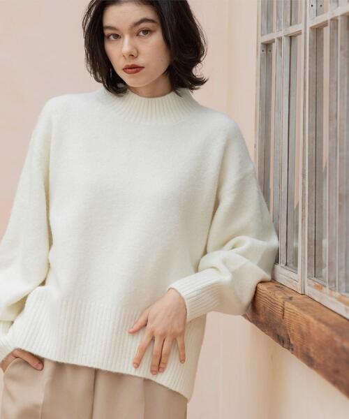 OPAQUE.CLIP（オペークドットクリップ）の「ふわふわハイネックニット【洗濯機OK】（ニット/セーター・レディース・ピンク系/ダークブラウン/レッド系1/ライトイエロー系/グリーン/ブルー系その他/グレー/オフホワイト/ブラック系7/ライトパープル/オレンジ系その他5/ブルー系5・40/38/42）」の19枚目の写真