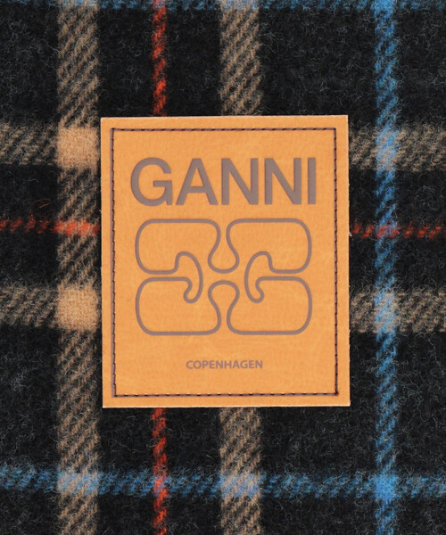 GANNI（ガニー）の「GANNI/ガニー Double Face Wool Check Scarf / A6933 / マフラー（マフラー・レディース・チャコールグレー/イエロー・ONE SIZE）」の8枚目の写真